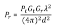 Friis transmission equation